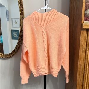 Elegant Peach Turtleneck Sweater